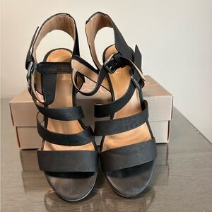 Crown Vintage Black Strappy Sandals